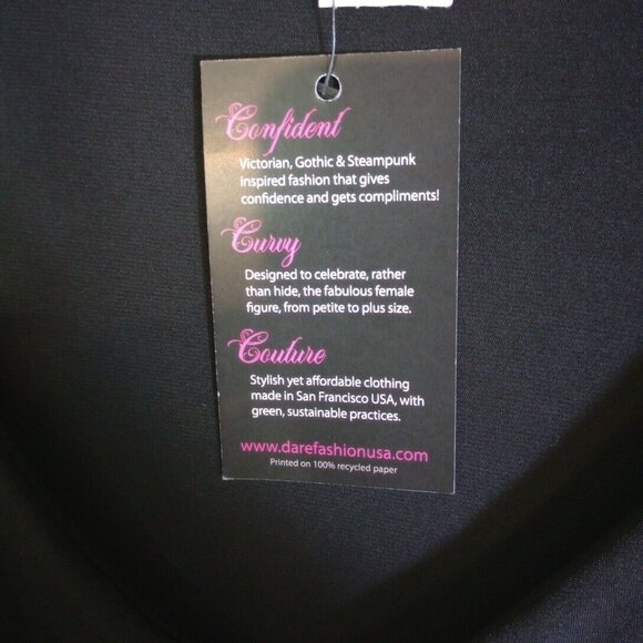 Dare To Wear Treasure Top In Plum/Black Bell Sleeve Gothic Top Women's Sz M NEW - Picture 10 of 14